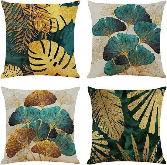 Yaertun Lot De 2 Housses De Coussin Décoratives En Similicuir Modernes Et Solides Pour Lexterieur Taies Doreiller De Luxe Pour Canape Lit 40~p123492839