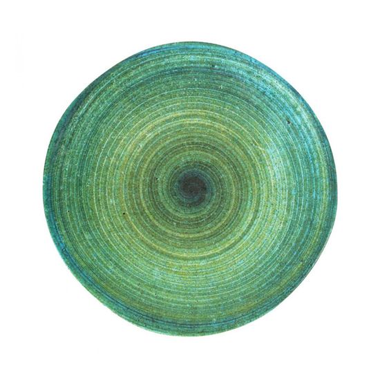 Plat De Service / Assiette En Verre Travaillé - Diamètre 30 Cm - Vintage 1970