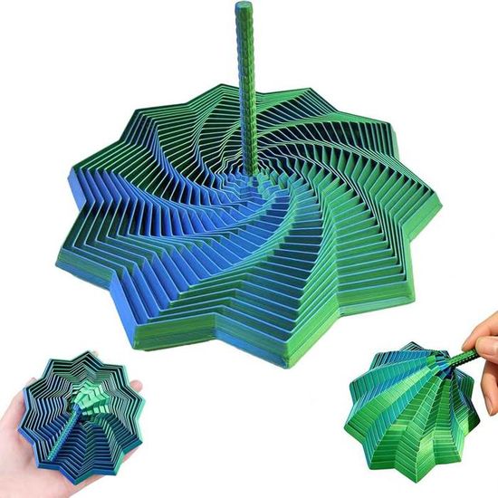Étoile Sensorielle 3D Imprimée, 10 Pointes, Rotation, Pliable, Pour Décompresser – 9 Cm – Adulte Et Enfant