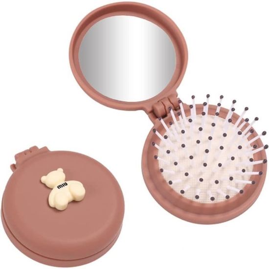 Miss Melody – Brosse à Cheveux Pliable – Motifs Chevaux Et Strass, Miroir Intégré, 7x6,5x3 Cm – Design Au Choix