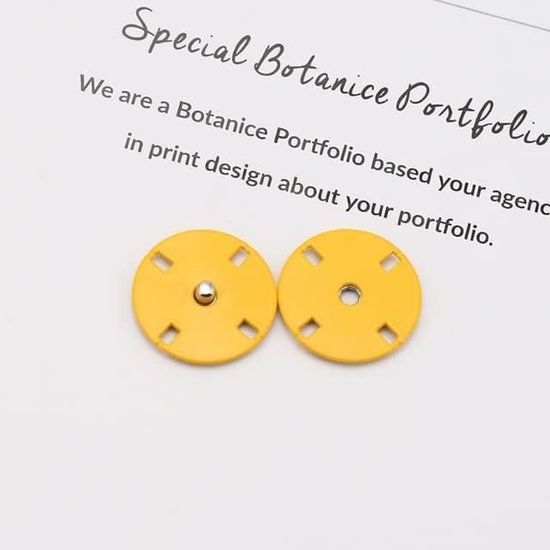 Boutons Pressure Métal Invisible Lot De 20 - Noir 23 Mm, Pour Couture Manteaux, Vestes, Accessoires - 10