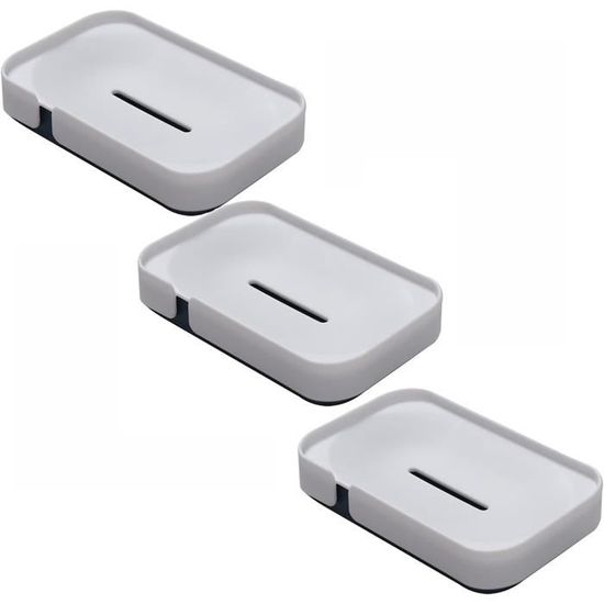 Porte-Savon Avec 2 Compartiments, Porte-Savon Mural Avec Bac De Drainage, Boîte À Savon Double