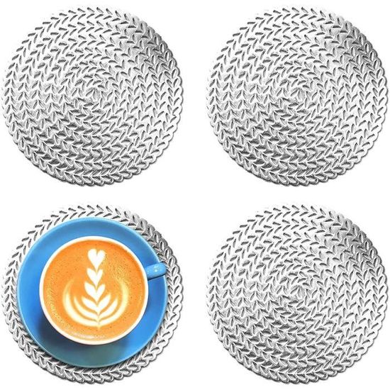 Lot De 4 Dessous De Plat En Silicone Pour Table Et Comptoir – Dessous De Plat Pour Plats Chauds – Antidérapant Et Résistant à La Chaleur – Tapis De Cuisine Moderne Pour