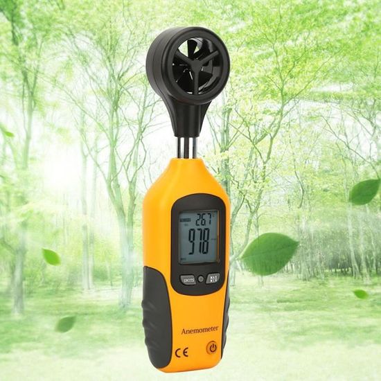 Anémomètre Numérique YF-6000GH - Mesure Vitesse Du Vent Et Température - Portable Rechargeable USB-C - Écran LCD