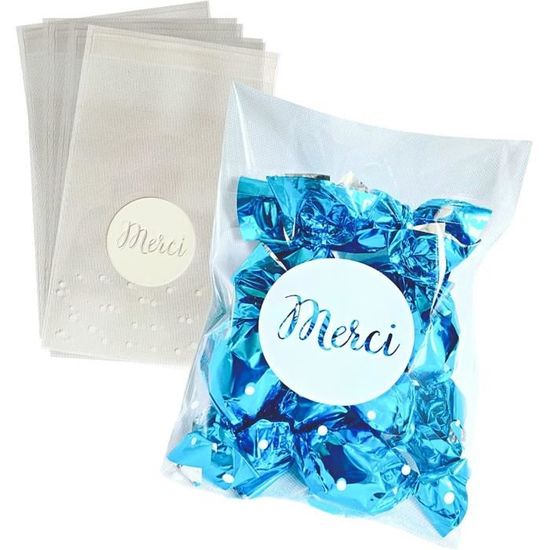 50 sachet bonbons anniversaire cellophane alimentaire transparent