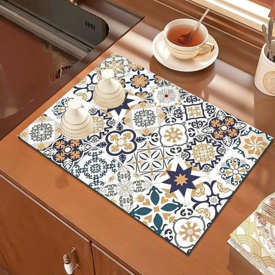 Tapis Egouttoir Vaisselle,40X60Cm Tapis Machine A Cafe Tapis Absorbant