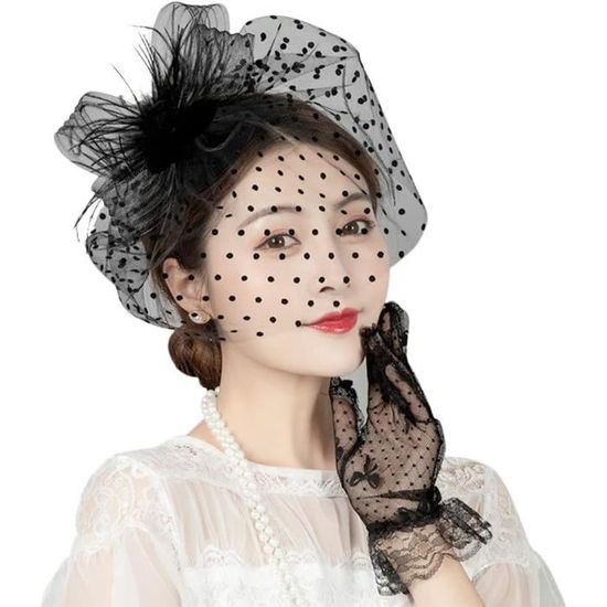 Chapeau Fascinator / Mini Béret Pour Femme En Laine Et Voile - Clip à Cheveux élégant Pour Mariage, Cérémonie, Thé, Soirée - 5