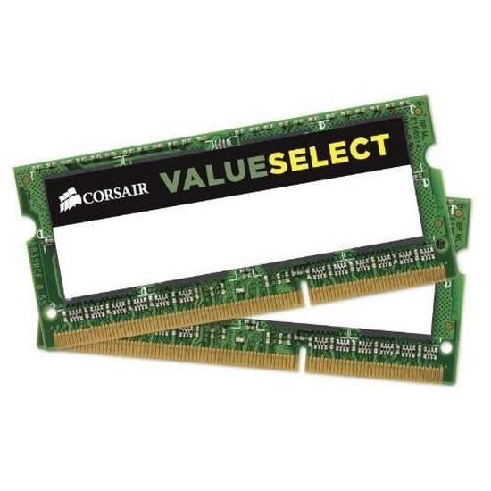 CORSAIR Mémoire PC Portable DDR3 - Value Select 8Go (2 x 4 Go) - 1600 MHz - CAS 11 (CMSO8GX3M2C1600C11)