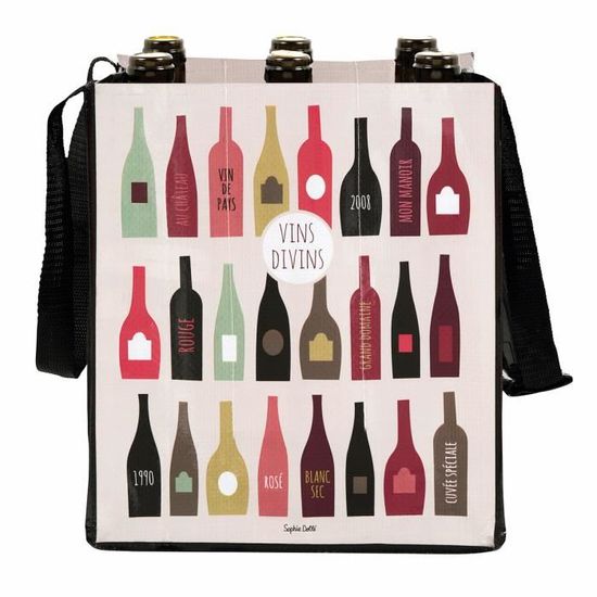 Sac à Bouteilles LABAVETTE Bacchus - 6 Emplacements, Rangement Derrière La Porte (26x18x28.5 Cm)