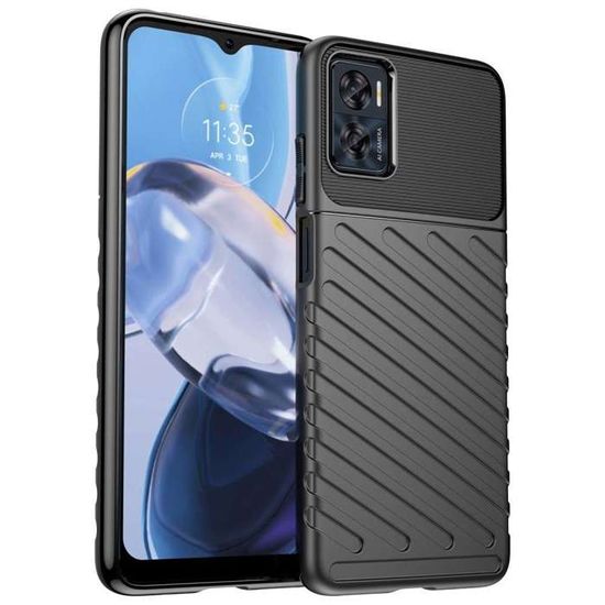 Housse de protection antichoc en cuir pour Motorola Moto E22i avec