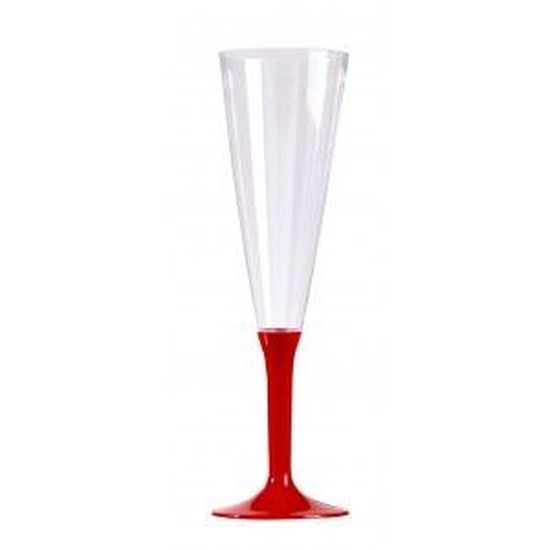 10 Flutes A Champagne Pied Rouge Cdiscount Maison
