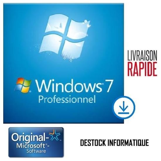 Windows 7 Pro / Professionnel 32/64 bits Livraison rapide 7/7j