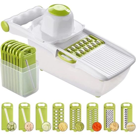 16 En 1 Mandoline Cuisine Kit, Coupe Decoupe Legumes Multifonctions Legumes Manuel A 7 Lames Remplacables Vegetable Chopper Coupe Legume Cube Pour Couper Raper Les Trancher Legumes 91923914
