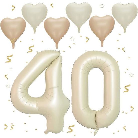 Ballon Chiffre 40 Ans Or - 101 Cm, Foil, Gonflable Hélium/Air | Décoration Fête Anniversaire, Mariage, événement