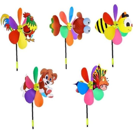Moulin À Vent Joyeux Avec Figures Colorées - Idéal Pour Enfants à Prix