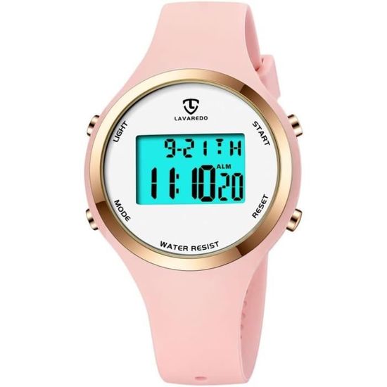 Montre Femme LN LENQIN Chronomètre Sport 30m Imperméable - Rétroéclairage, Alarme, Minuterie, Date