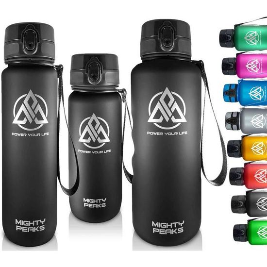 Gourde Verre Incassable Gourde En Verre Et Silicone Sans BPA, Pour La Gym, Le Vu00e9lo, Le Bureau VIA FORTIS Gourde Via Fortis