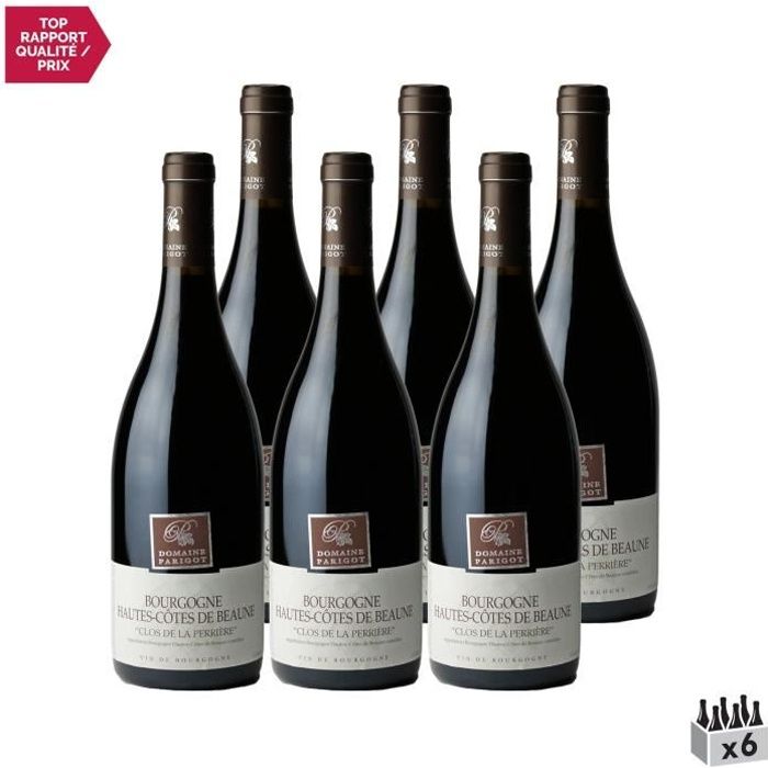 Bourgogne Hautes Côtes de Beaune Clos de la Pérrière Rouge 2019 - Lot de 6x75cl - Domaine Parigot Père et Fils - Vin AOC Rouge de Bo