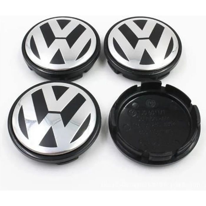 lots de 4 caches moyeux - centres de roues - cabochons - Volkswagen - 56mm