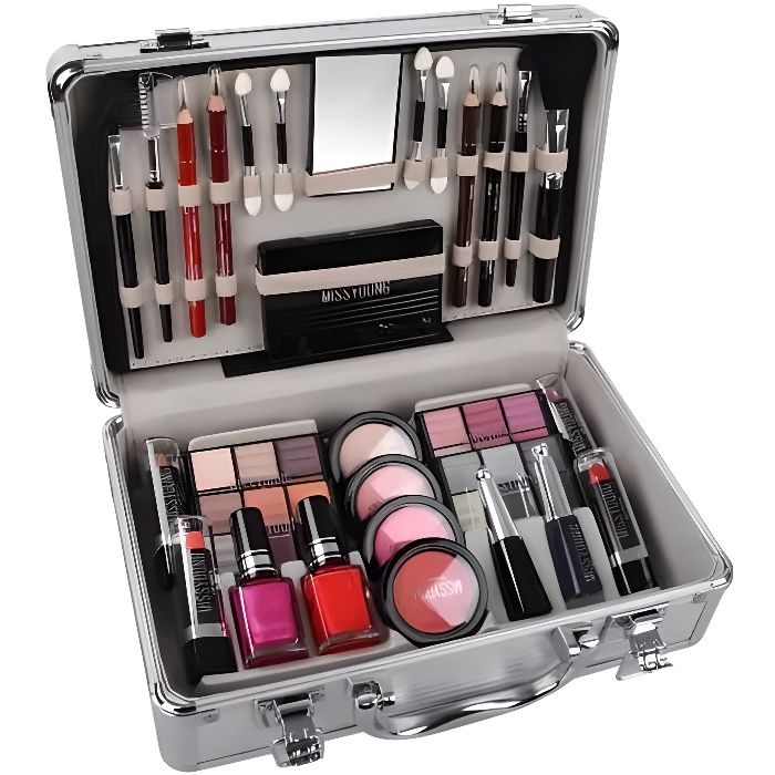 Coffret maquillage mallette en aluminium 51 pièces