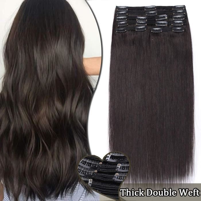 Extensions de cheveux et perruques et accessoires Extensions a Clip Cheveux Naturel Maxi Volume 8 Bandes - Rajout Double 250824