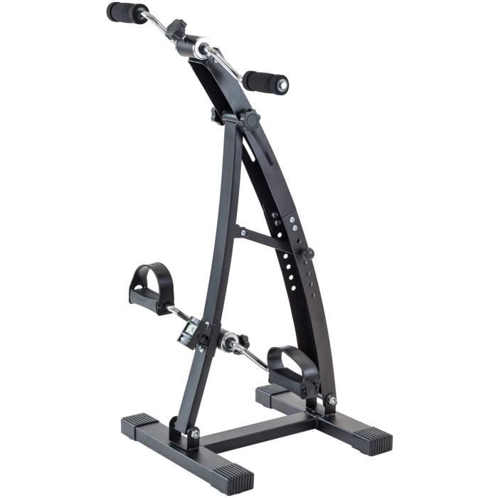 TechFit Mini Vélo de Récupération avec Manivelle Double Réglable, Adapté pour Pieds et Bras Exercices, Moniteur LCD Intégré
