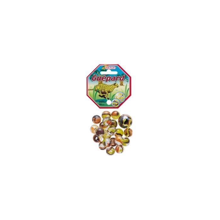 Sachet De 20 Billes De 1.6 Cm + 1 Callot de 2.5 Guepard - Jeu De Recreation
