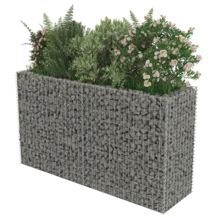Haute qualité Jardinière à gabion - Bac A Fleur Acier galvanisé 180 x 50 x 100 cm *987884