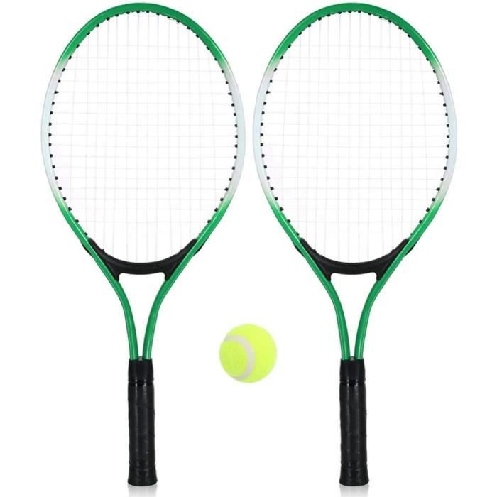 LMSDALAO Lot de 2 raquettes de tennis pour enfants avec 1 balle de tennis et 1 sac de protection pour enfants, jeunes, enfants,620