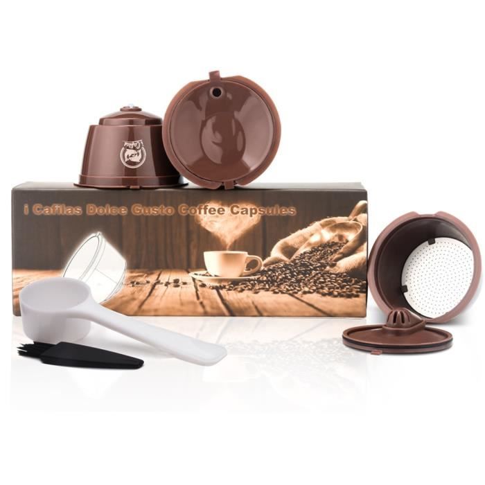 Petit déjeuner - Café,Capsules de café de nescafé Dolce Gusto, réutilisables, filtres, goutteurs, paniers - Type 3pcs Brown Crema