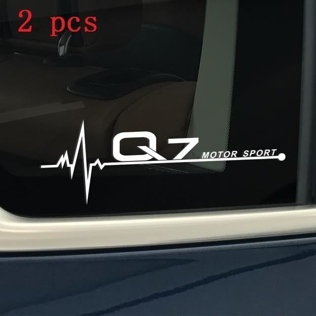 Accessoires auto intérieurs,Autocollant logo de voiture pour Audi A1 A3 A4 A5 A6 A7 A8 Q2 Q3 Q5 Q7 TT, 2 pièces - Type Q7