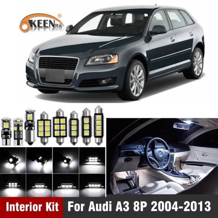 KIT D'ÉCLAIRAGE INTÉRIEUR LED SANS ERREUR CAN-BUS W5W T10 Pour Audi A3 8P 2004 2013, Ampoules de remplacement