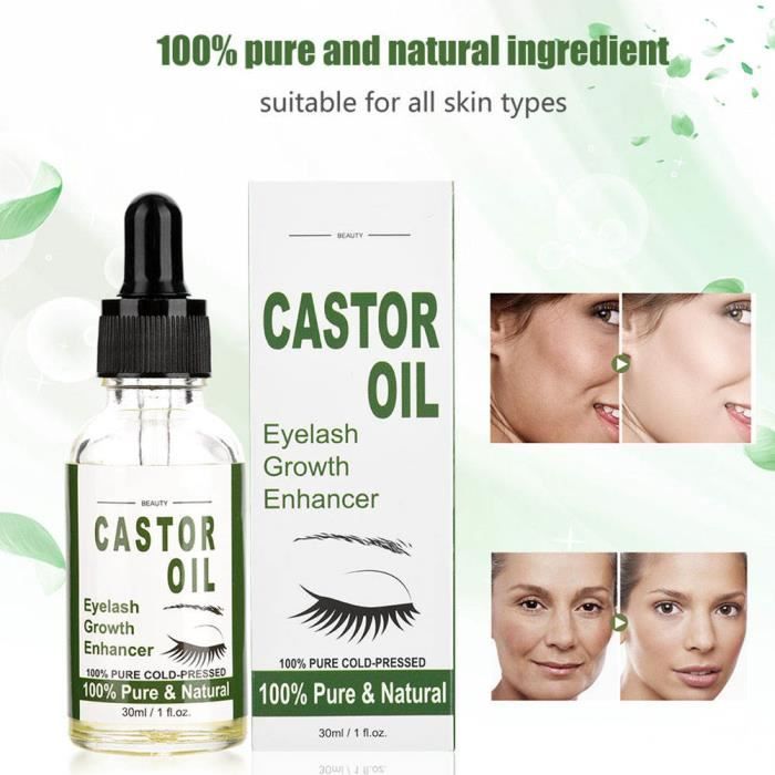 sérum de croissance des cils Le rehausseur de croissance des cils à l'huile de ricin 100% pure et naturelle de 30 ml pousse plus