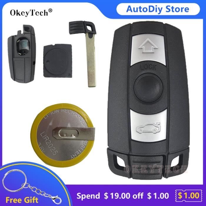 Taille -Avec la batterie à distance voiture clé coque Fob étui pour BMW X5 X6 E60 E70 E71 E87 E90 pour BMW 1 3 5 6 série avec 2025