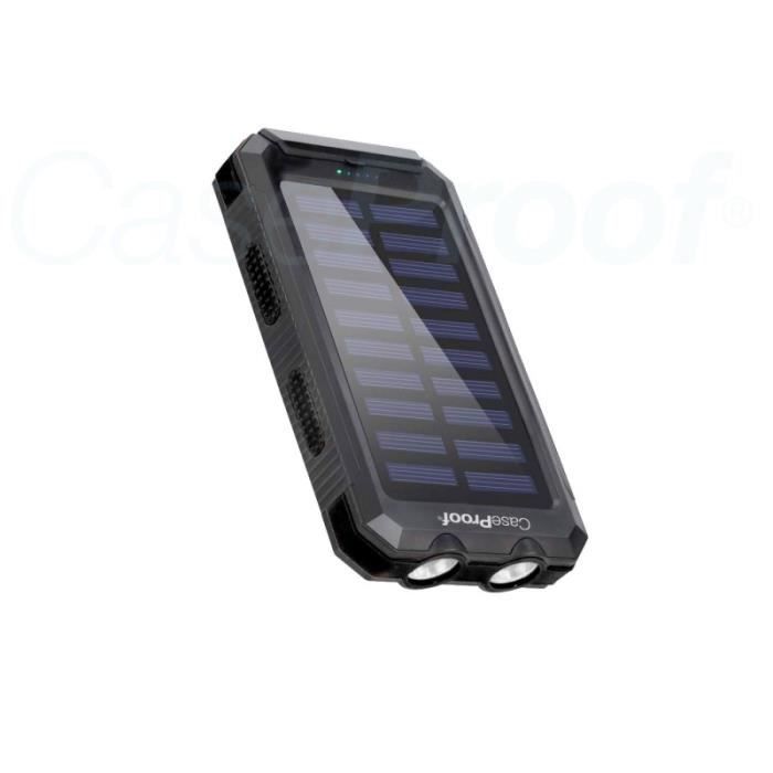 Batterie Solaire Externe 20 000 mAh - Etanche & Anti-choc Ultra puissante