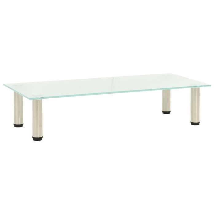 FAS Meuble TV Givré 80x35x17 cm Verre trempé