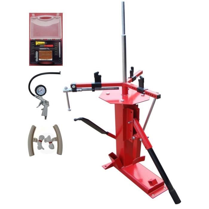 Démonte Pneu universel jusqu'à 21- manuel auto moto + 1Kit réparation pneu tubeless + 1Mano. de gonflage + 1Paire Protection Jante