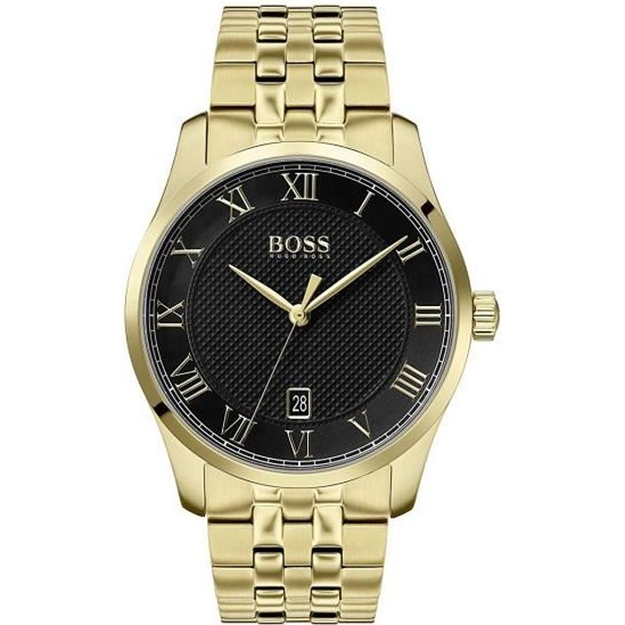 Hugo BOSS Homme Analogique Quartz Montre avec Bracelet en Or Plaqu 1513739 7930
