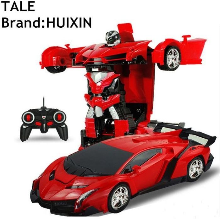 HUIXIN® Rouge RC Voiture Transformation Robots Sport Véhicule Modèle Robots Jouets Cool Déformation