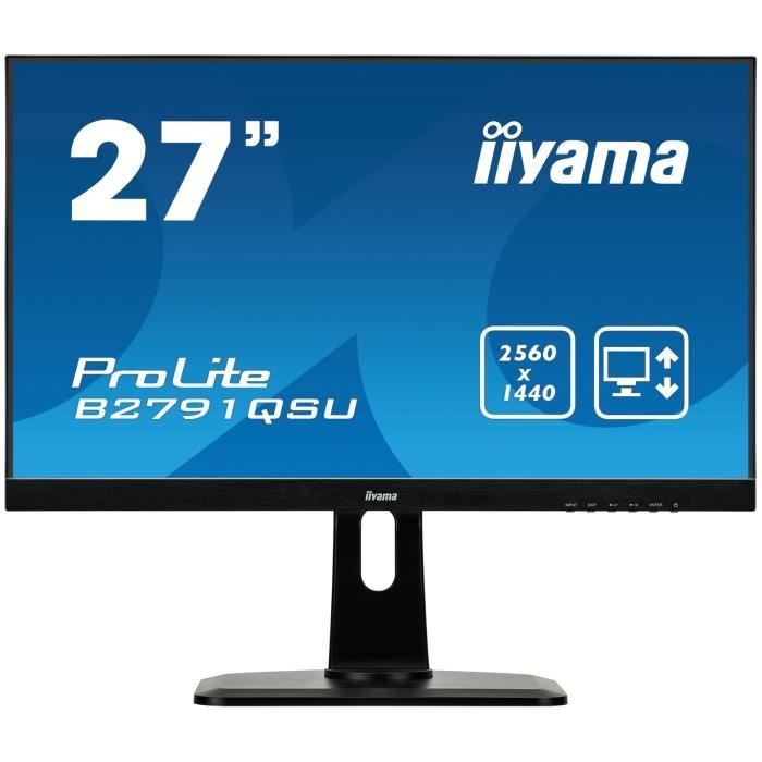 iiyama ProLite B2791QSU-B1, 68,6 cm (27-), 2560 x 1440 pixels, LED, 1 ms, 350 cd-m², Noir