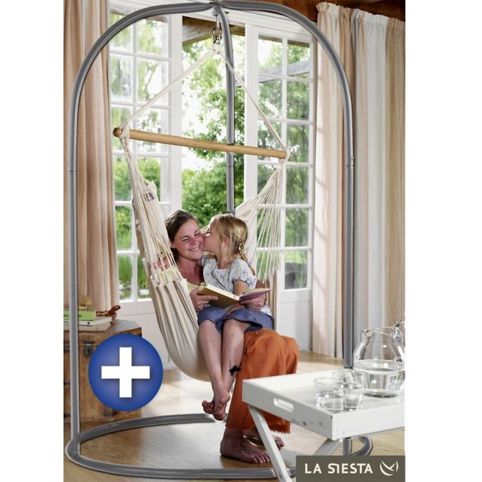 LA SIESTA - Support Chaise Hamac ROMANO silver