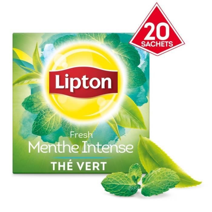 LIPTON - Thé Vert Menthe Intense 30G - Lot De 4