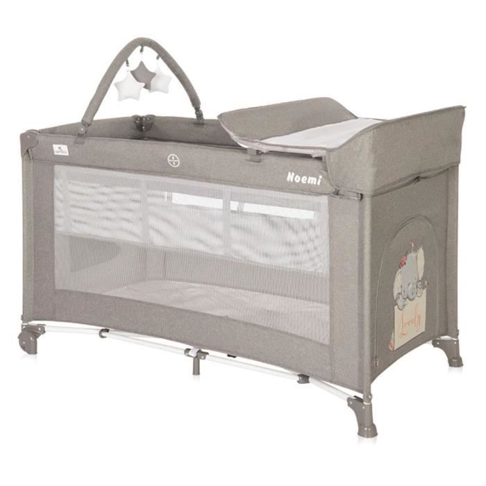Lit parapluie bébé / Lit pliant / berceau à 2 niveaux Noemi  2 PLUS  Lorelli beige