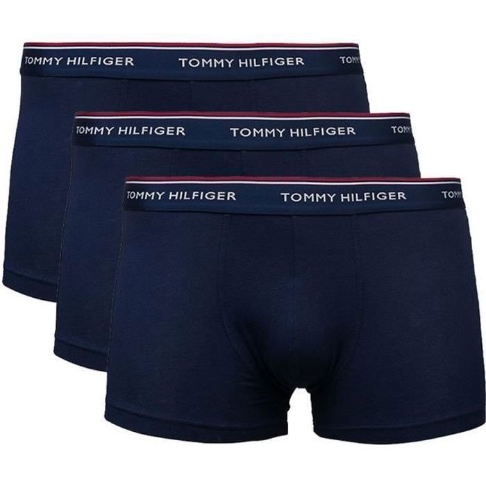 TOMMY HILFIGER Lot de 3 Boxers Trunk Bleu Marine Homme