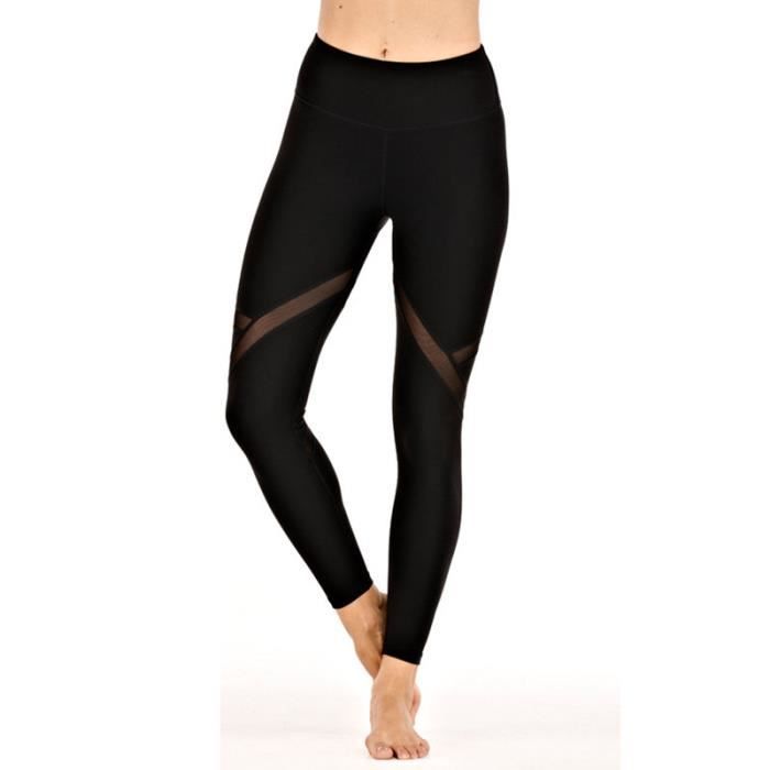 Leggings de Sport Femme Compression Couleur Unie Fitness Running Yoga