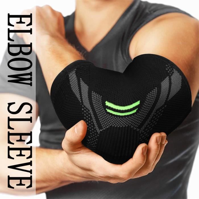 PROTEGE-CHEVILLES - CHEVILLERE,1 pièces coudière soutien de Compression coudière manchon coussinet pour tendinite - Type Black-L