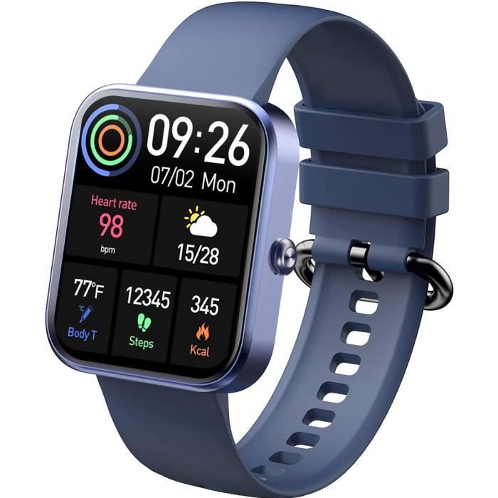 Montre Connectée Homme Bleu, 1,69\