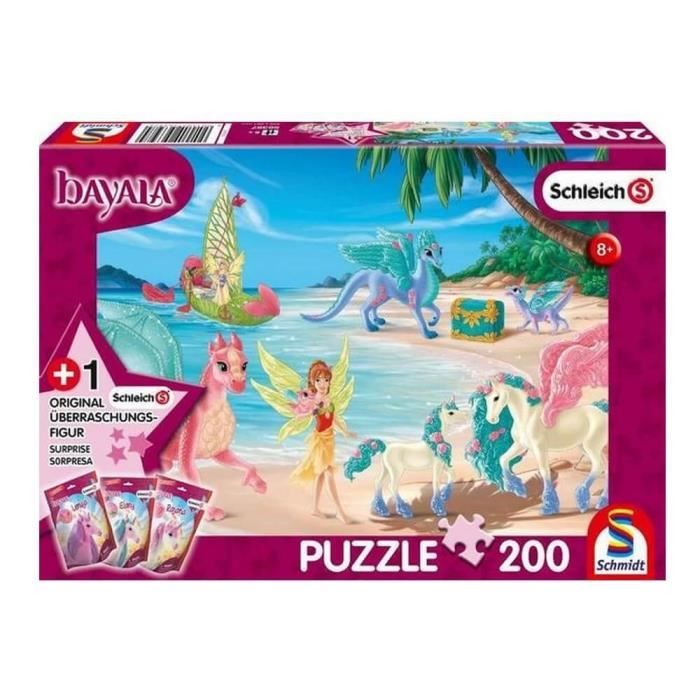Puzzle 200 pièces avec 3 figurines : Île du Dragon Coloris Unique