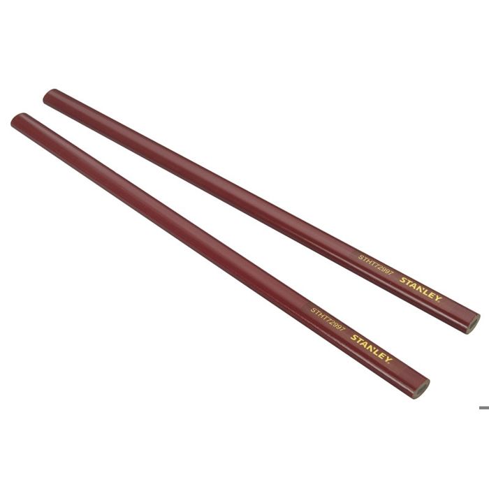 STANLEY 2 crayons de charpentier 30cm corps rouge