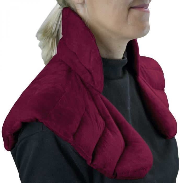 Coussin chauffant, tour de cou pour épaule et nuque - Prune